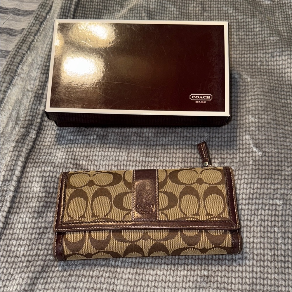 Coach Brown and Tan Wallet